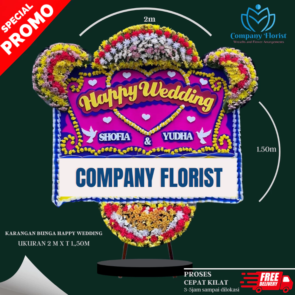 Papan Bunga Pernikahan Terlaris – Company Florist